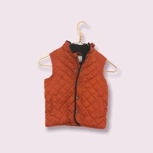 Kids Class Club size 4 to 5 Burnt Orange Snap Button Quilted Vest. Good Cond!